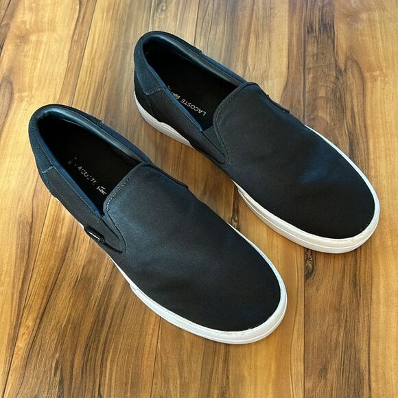 Lacoste Mens Black and White Loafers Slip-Ons main image 4